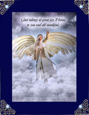 Angel Christmas Card Front A4 Size by Jan Barcelo