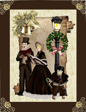 Vintage Christmas Carol Singers A4 Topper by Jan Barcelo