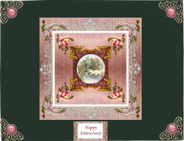 Vintage Village, Roses and Lace Square Pyramage Card Sheet by Jan Barcelo