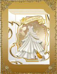 Pretty White Party Dress and Shoes Folded Book by Jan Barcelo