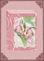 Pink Flowers with Bird and Butterflies Folded Book by Jan Barcelo