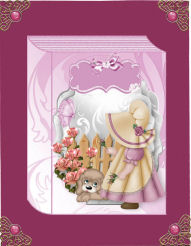 Little Girl with Flowers and Puppy Folded Book by Jan Barcelo