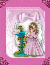 Little Girl with Fountain & Flowers, Folded Book by Jan Barcelo