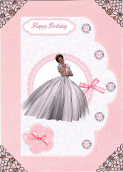 Floral Lacy Scallop Card Fronts in Peach and Turquoise by Jan Barcelo
