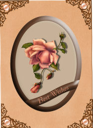 Oval Rose Best Wishes Card Topper by Jan Barcelo
