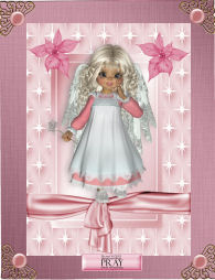 Pretty in Pink Sweet Angel in Star Frame by Jan Barcelo