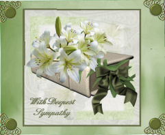 Lilies with Deepest Sympathy Corner Stacker by Jan Barcelo