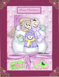 Snowman Family in Star Frame by Jan Barcelo