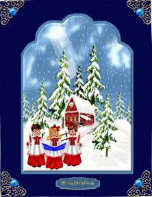 Christmas Choir Scene Fancy Top by Jan Barcelo