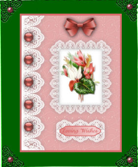 Tropical Flowers 'n Lace A4 Card Front by Jan Barcelo