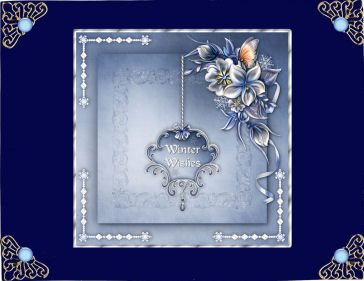 Winter Flowers Square Card Front with Step by Step by Jan Barcelo
