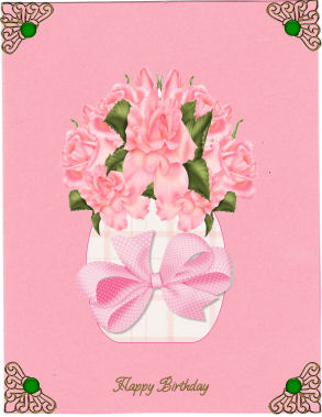 Pink Roses in a Vase Large by Jan Barcelo