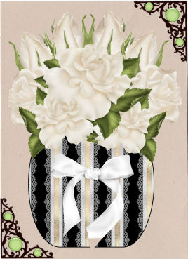 White Roses in a Vase Large by Jan Barcelo
