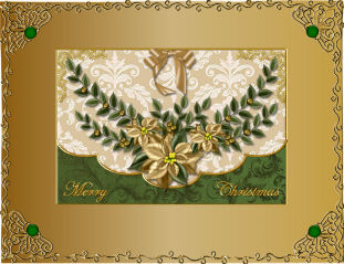 Gold Poinsettia Envelope Card Front by Jan Barcelo