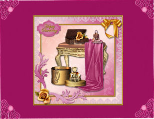 Gold and Pink Boudoir Card Front by Jan Barcelo