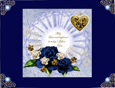 Bleu and Golden Beauty with Verse and Heartt by Jan Barcelo