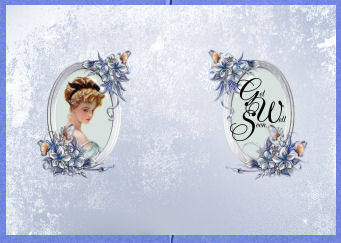 Portrait of a Vintage Lady with Winter Flowers Insert by Jan Barcelo