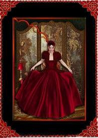 Red Elegance Scalloped Edge Faux Envelope Card by Jan Barcelo