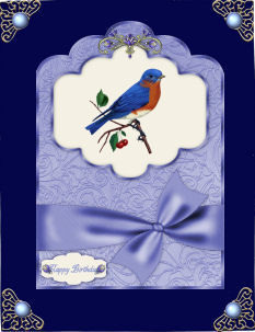 Bejewelled Scallop Top Card Fronts in Lilac and Blue by Jan Barcelo