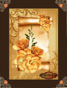 Golden Flowers Scroll by Jan Barcelo