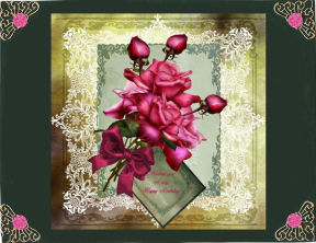Happy Birthday Roses and Lace by Jan Barcelo