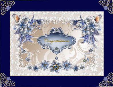 A4 Silver Bleu Congratulations by Jan Barcelo