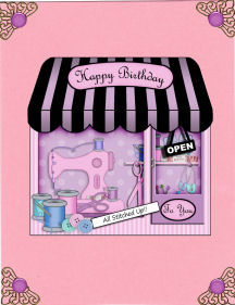 The Little Needlework Shop Shaped Card Decoupage N Greetings by Jan Barcelo