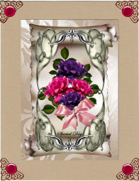 Special Day Roses on a Scroll by Jan Barcelo