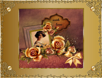 Vintage Lady in Gold and Brown by Jan Barcelo