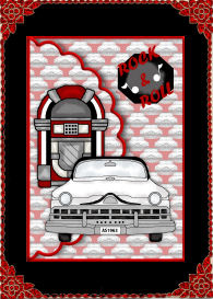 Rock and Roll for Him Scalloped Edge Faux Envelope Card by Jan Barcelo