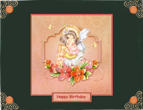Fairy in the Flowers 6x6 Square Card Front with Decoupage by Jan Barcelo