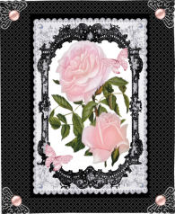 Lovely Roses in Fancy Lace Frame by Jan Barcelo