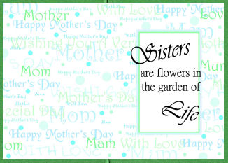 Happy Mother's Day Portriat Insert for an A5 Card by Jan Barcelo