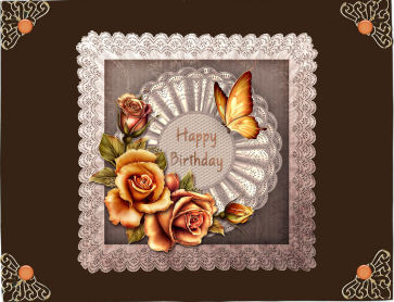8 x 8 Butterfly and Roses Card Front by Jan Barcelo