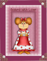 Baked with Love Valentines or Birthday Card Front by Jan Barcelo