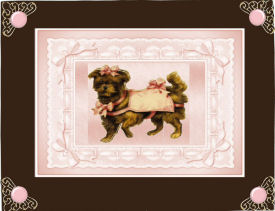 Pretty Vintage Dog with Bow Quick Card by Jan Barcelo