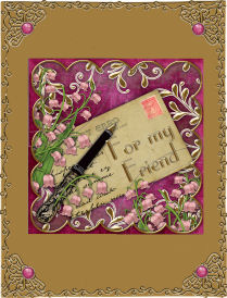 Lily of the Valley Pink for My Friend 6in Duo Corner Stacker by Jan Barcelo