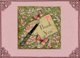 Lily of the Valley Olive Thank You 6in Duo Corner Stacker by Jan Barcelo