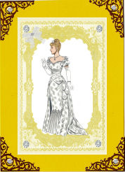 Elegant Lady on Pretty Gold Lace Frame by Jan Barcelo