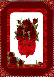 Red Roses Card Front by Jan Barcelo