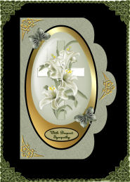 Cross with Lilly Pale Green Qs by Jan Barcelo