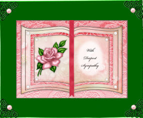 Pink Rose - with Deepest Sympathy - Book Sheet by Jan Barcelo
