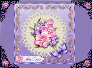 Vibrant Florals Square Card Front in Lilac with Step by Step Featured Gallery Photo