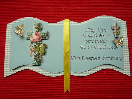 Floral Cross Sympaty Book Card by Jan Plimmer
