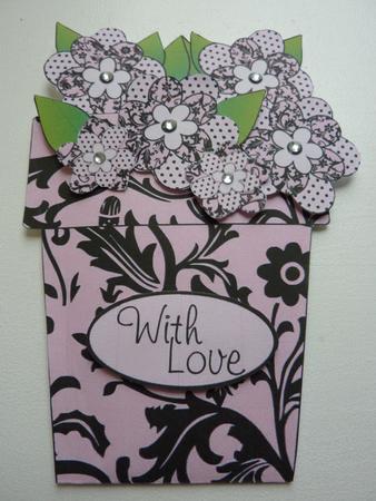 Pink Flowerpot Card 2 by Jan Plimmer
