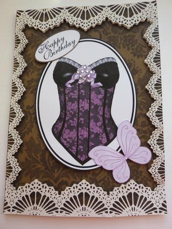 Vintage Damask Lace Blank Card by Jan Plimmer
