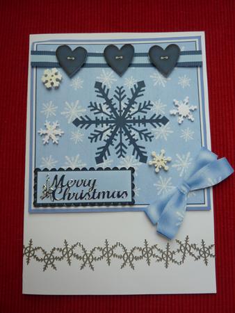 Contemporary Blue Xmas Card 2 by Jan Plimmer