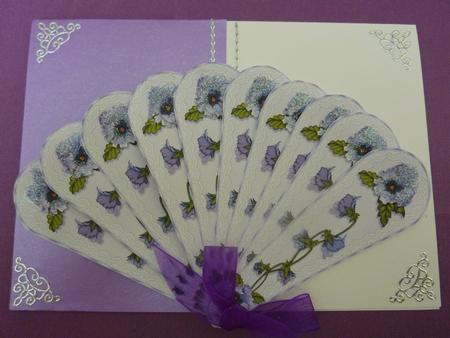 Beautiful Purple Pansy Fan Panel Sheet by Jan Plimmer