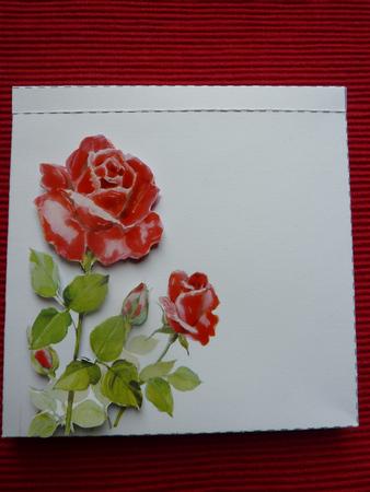 Card Box Print Cut and White with Roses to 3D by Jan Plimmer