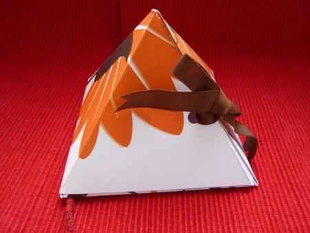 Burst of Orange Floral Pyramid Gift Box by Jan Plimmer